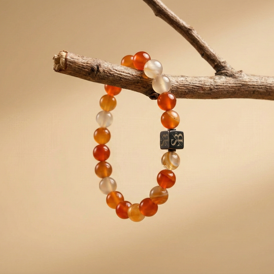 Carnelian Stones (8mm) - Zijaanzicht | Stoney Bracelets