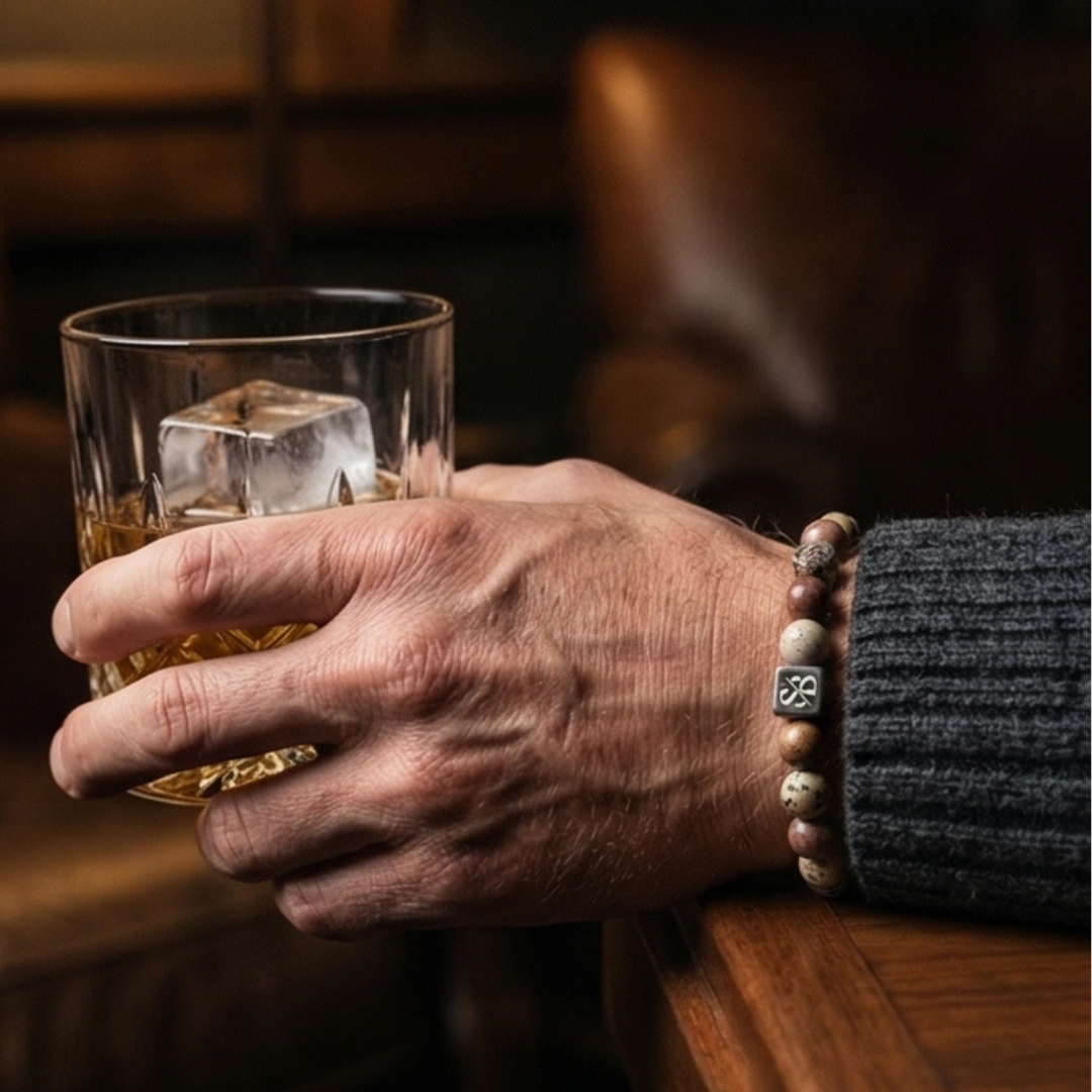 Leopard Skin Stones (8mm) - Zijaanzicht | Stoney Bracelets