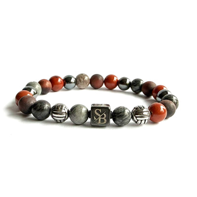 Hermes | Silver+ Stones (8mm) - Stoney Bracelets | Handgemaakte Natuursteen Armband