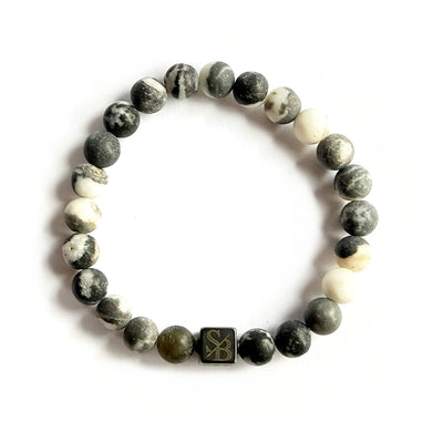 Frosted Zebra Stones (8mm)