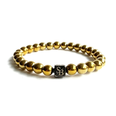 Gold Hematiet Stones (8mm) - Stoney Bracelets | Handgemaakte Natuursteen Armband
