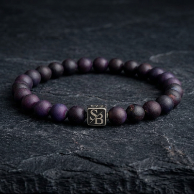 Peacock Druzy Agate (8mm) - Zijaanzicht | Stoney Bracelets