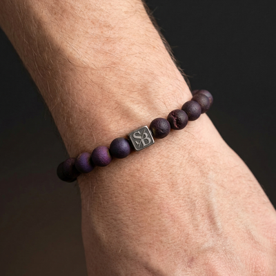 Peacock Druzy Agate (8mm) - Gedragen | Stoney Bracelets