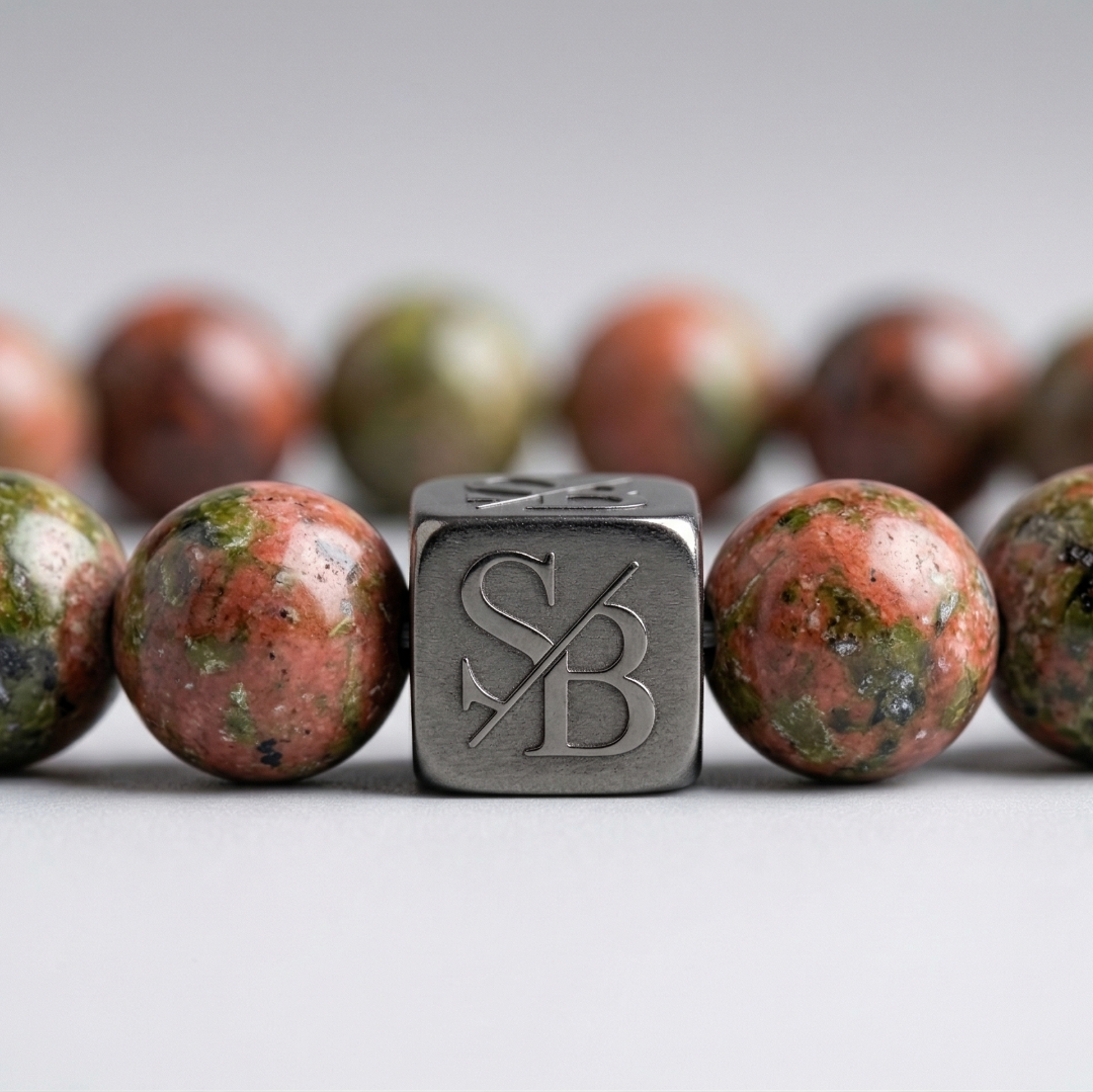 Brazil Agate Stones (8mm) - Zijaanzicht | Stoney Bracelets