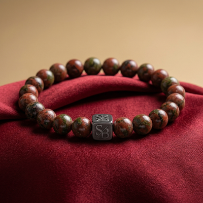 Brazil Agate Stones (8mm) - Bovenaanzicht | Stoney Bracelets