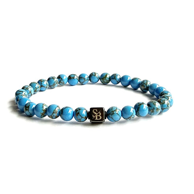Gold Turquoise Stones (6mm) - Stoney Bracelets | Handgemaakte Natuursteen Armband