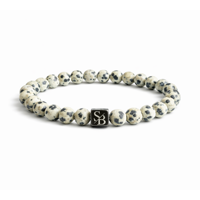 Matte Dalmatian Stones (8mm) - Stoney Bracelets | Handgemaakte Natuursteen Armband