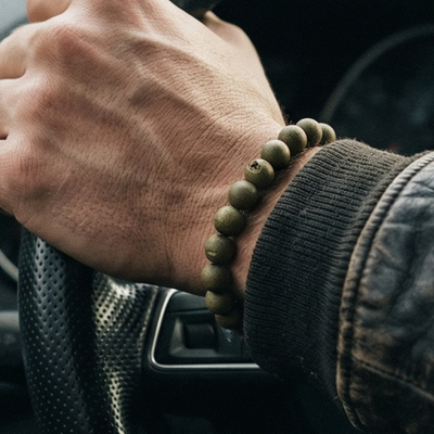 Gold Druzy Agate (8mm) - Bovenaanzicht | Stoney Bracelets