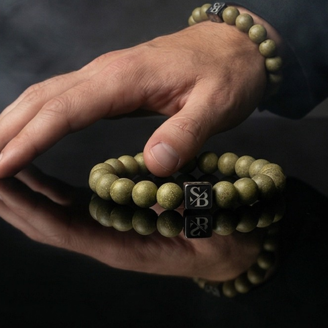 Gold Druzy Agate (8mm) - Gedragen | Stoney Bracelets