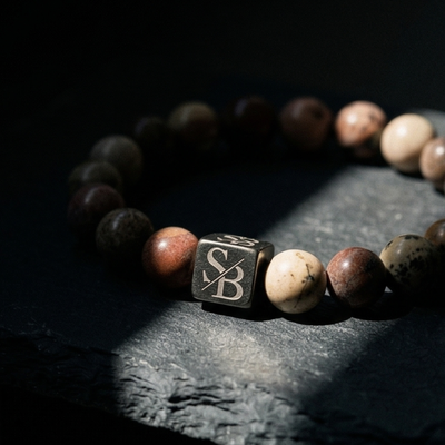 Leopard Skin Stones (8mm) - Gedragen | Stoney Bracelets