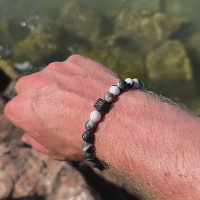 Frosted Zebra Stones (8mm)