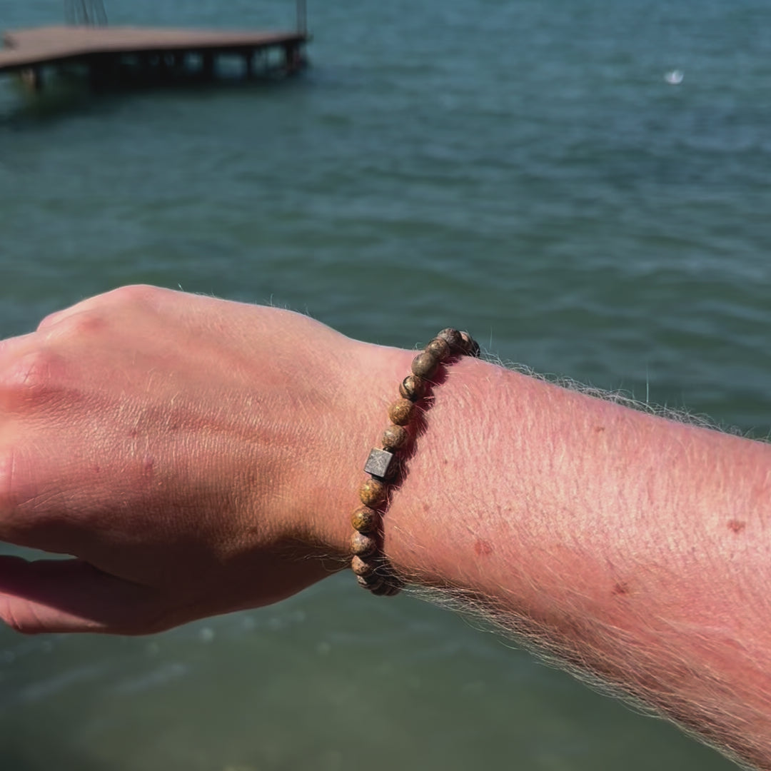 Load video: Matte Desert Jasper Stones (6mm)