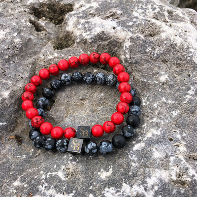 Stoney Bracelets Heren Armband Red Vintage Stones